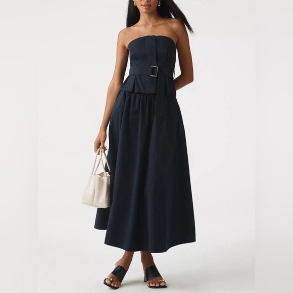 NWT Maeve Anthropologie Strapless Belted Blouse - Picture 4 of 13